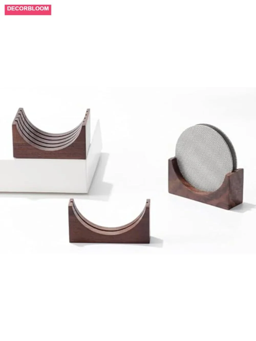 Espresso Puck Screen Holder Walnut Wood Stand for 51/53/58mm Reusable Filters